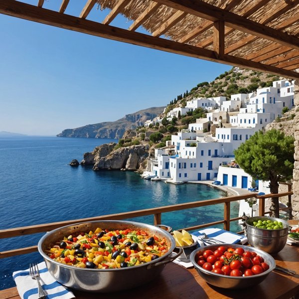 Peut-on trouver une maison de vacances en Grèce avec des cours de cuisine méditerranéenne et des excursions en bateau?