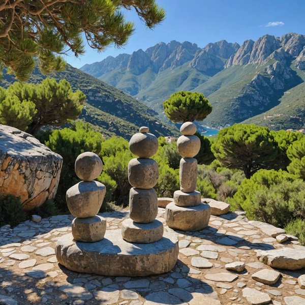 Où peut-on louer une maison de vacances en Corse avec des ateliers de sculpture sur pierre et des randonnées en montagne?